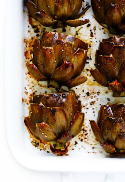 The Most Amazing Roasted Artichokes