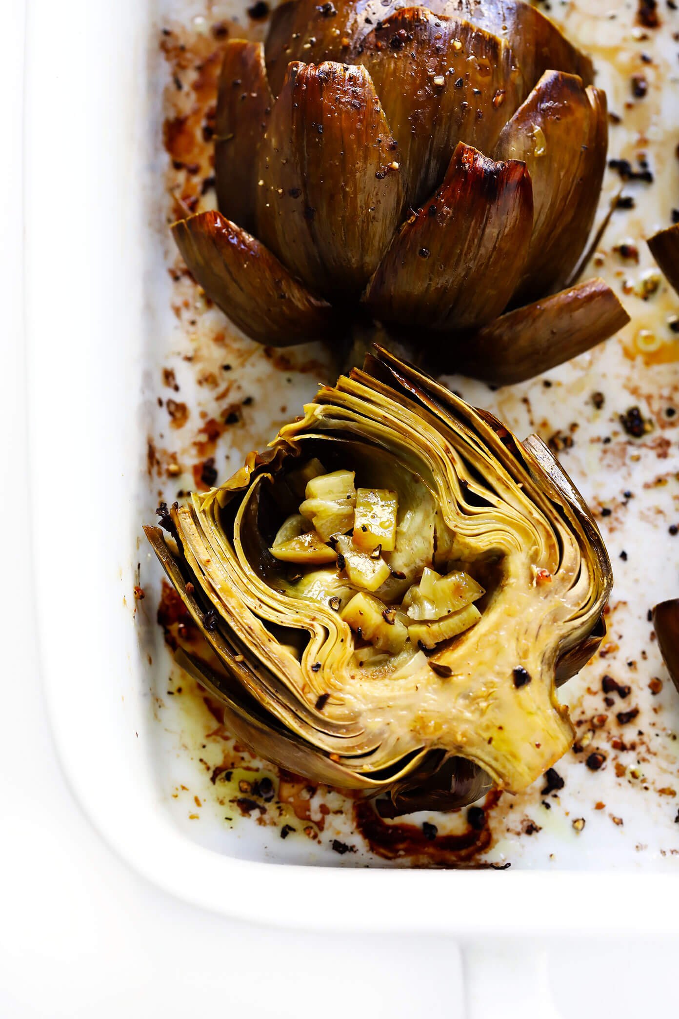 How To Eat Roasted Artichokes (with Roasted Garlic)