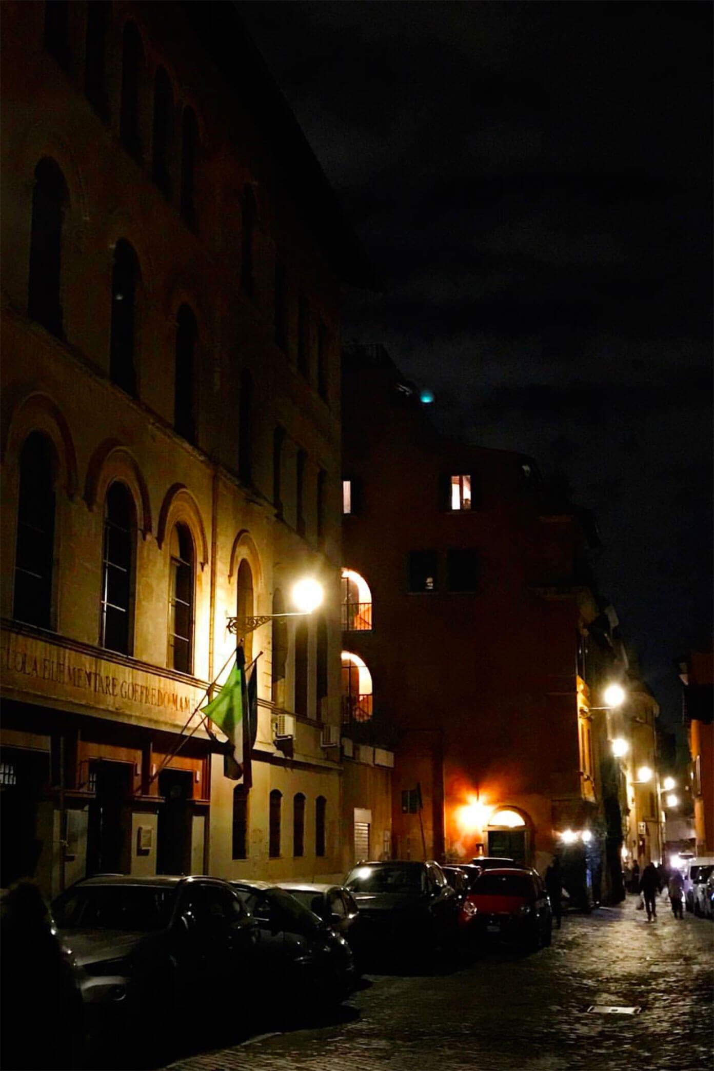 Streets at night in Rome