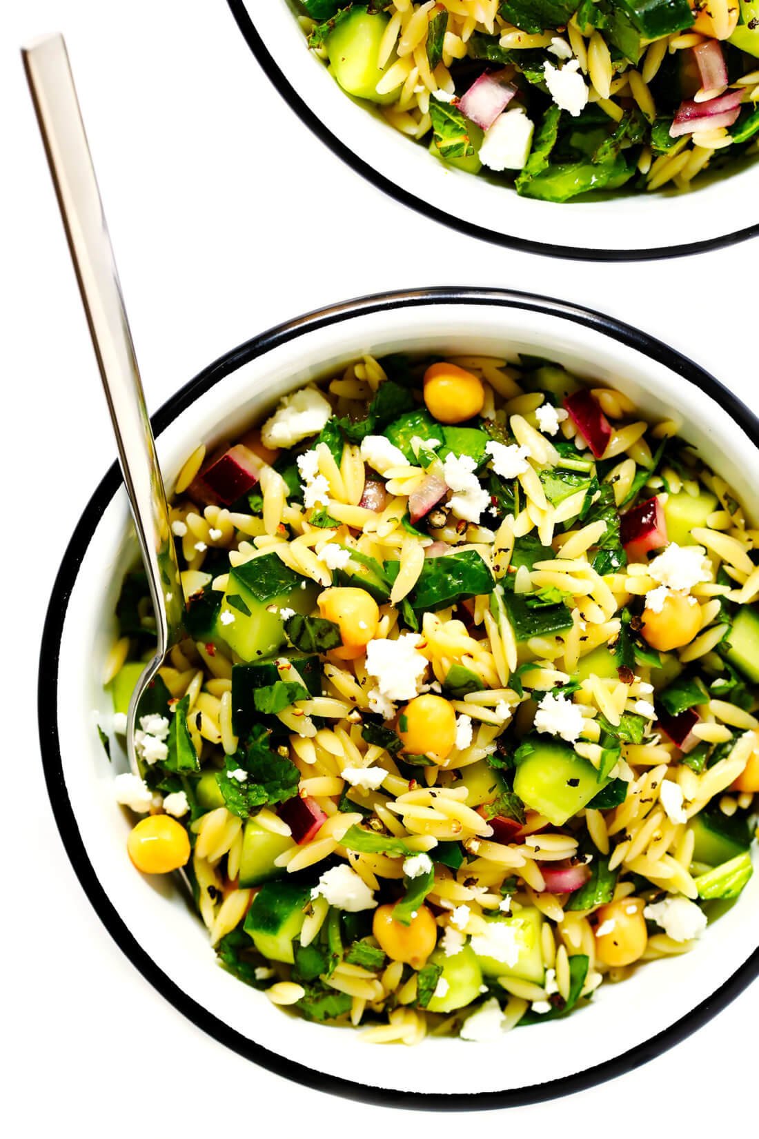 Lemon Orzo Chickpea Pasta Salad Recipe