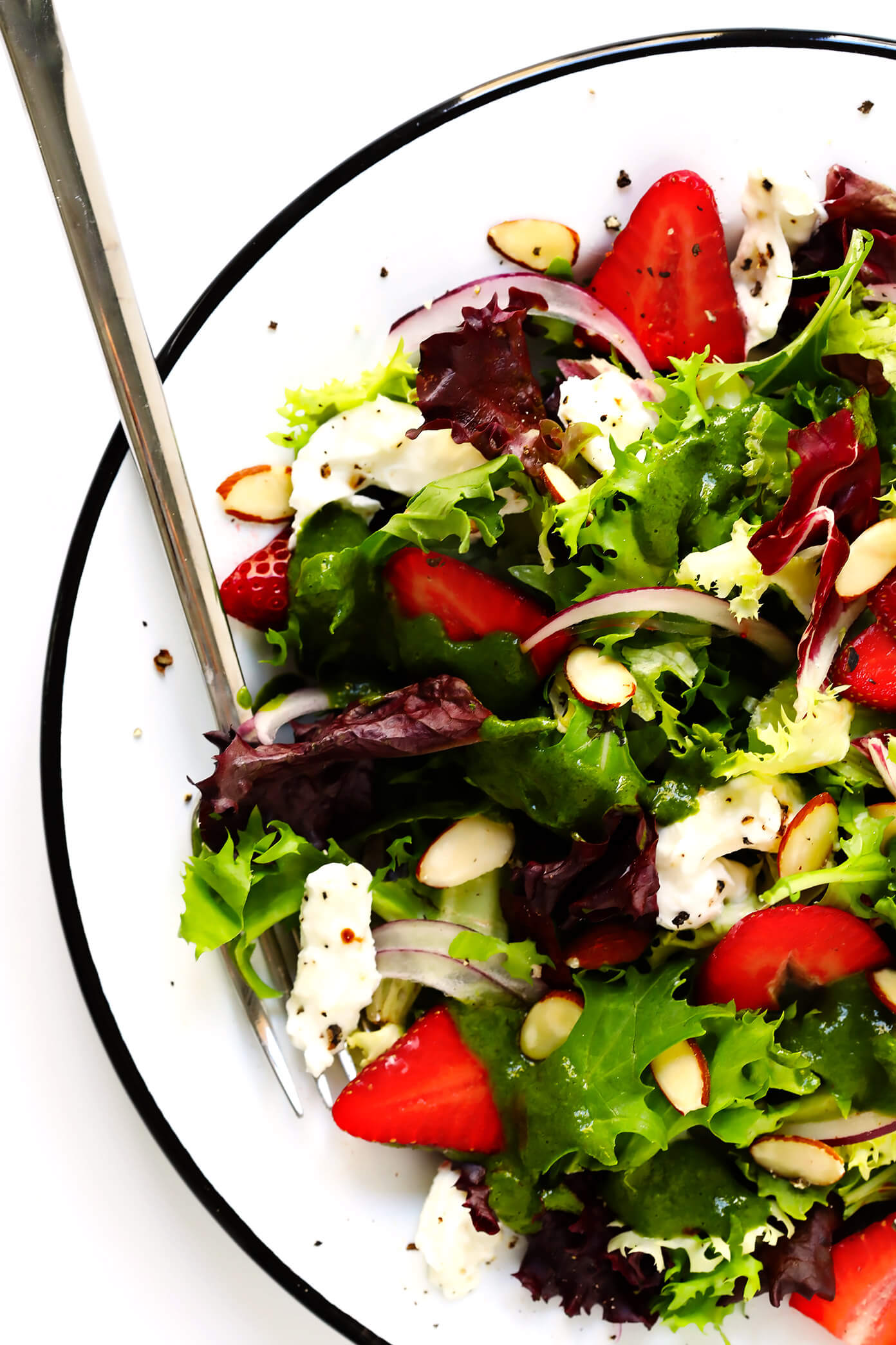 Strawberry Burrata Salad with Fresh Basil Vinaigrette