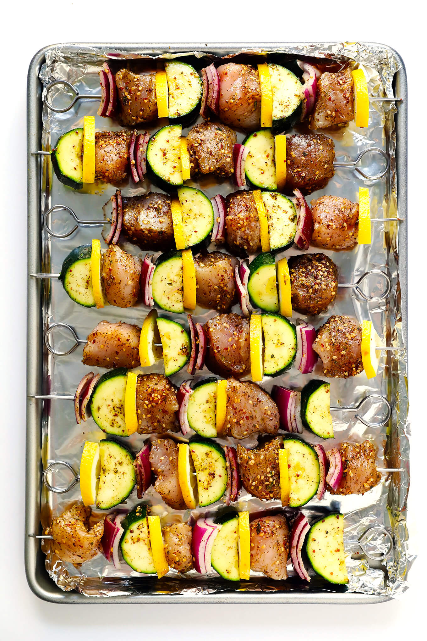 Roasted Za'atar Chicken and Veggie Kabobs