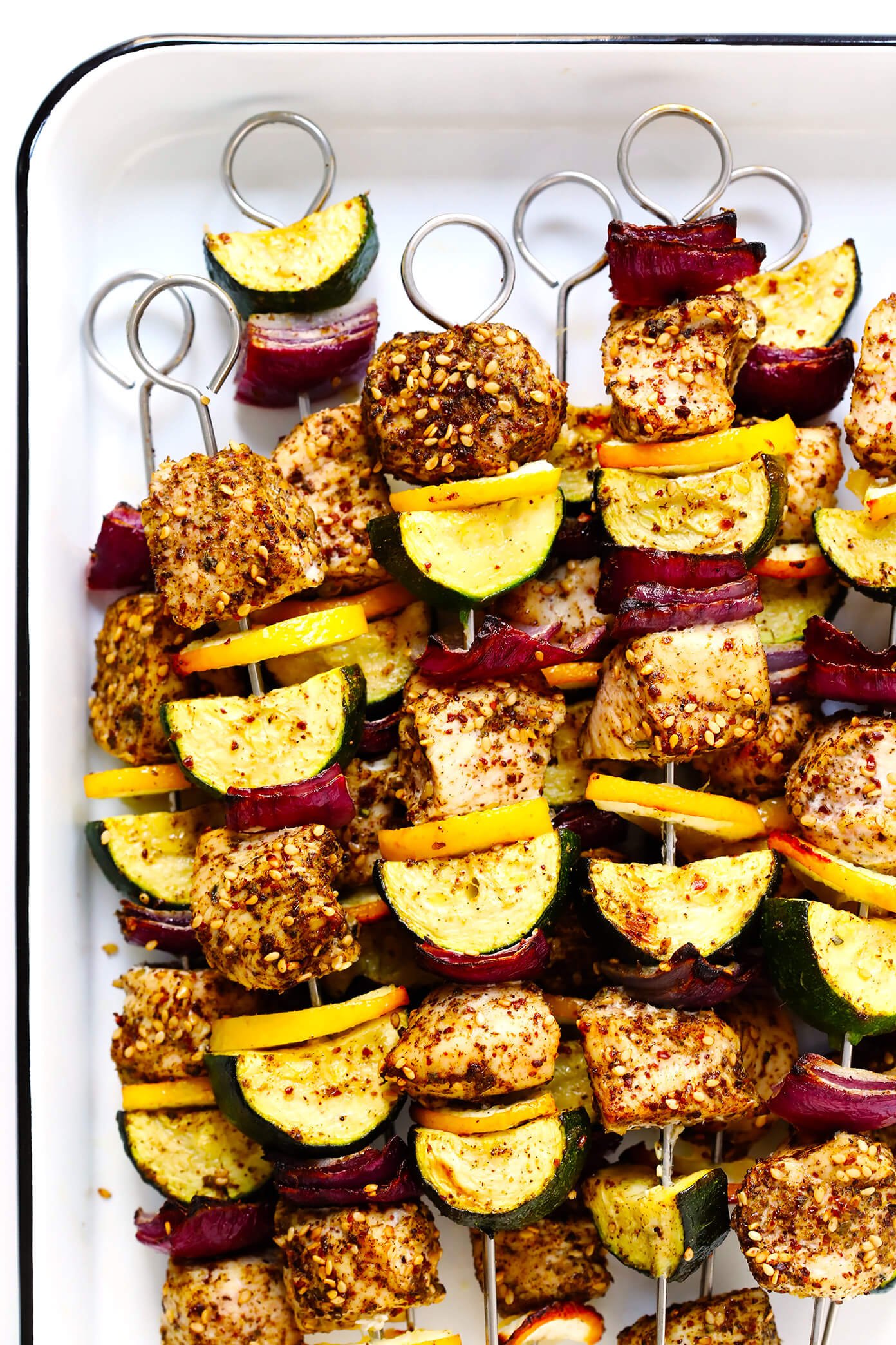 Za'atar Chicken and Veggie Kabobs