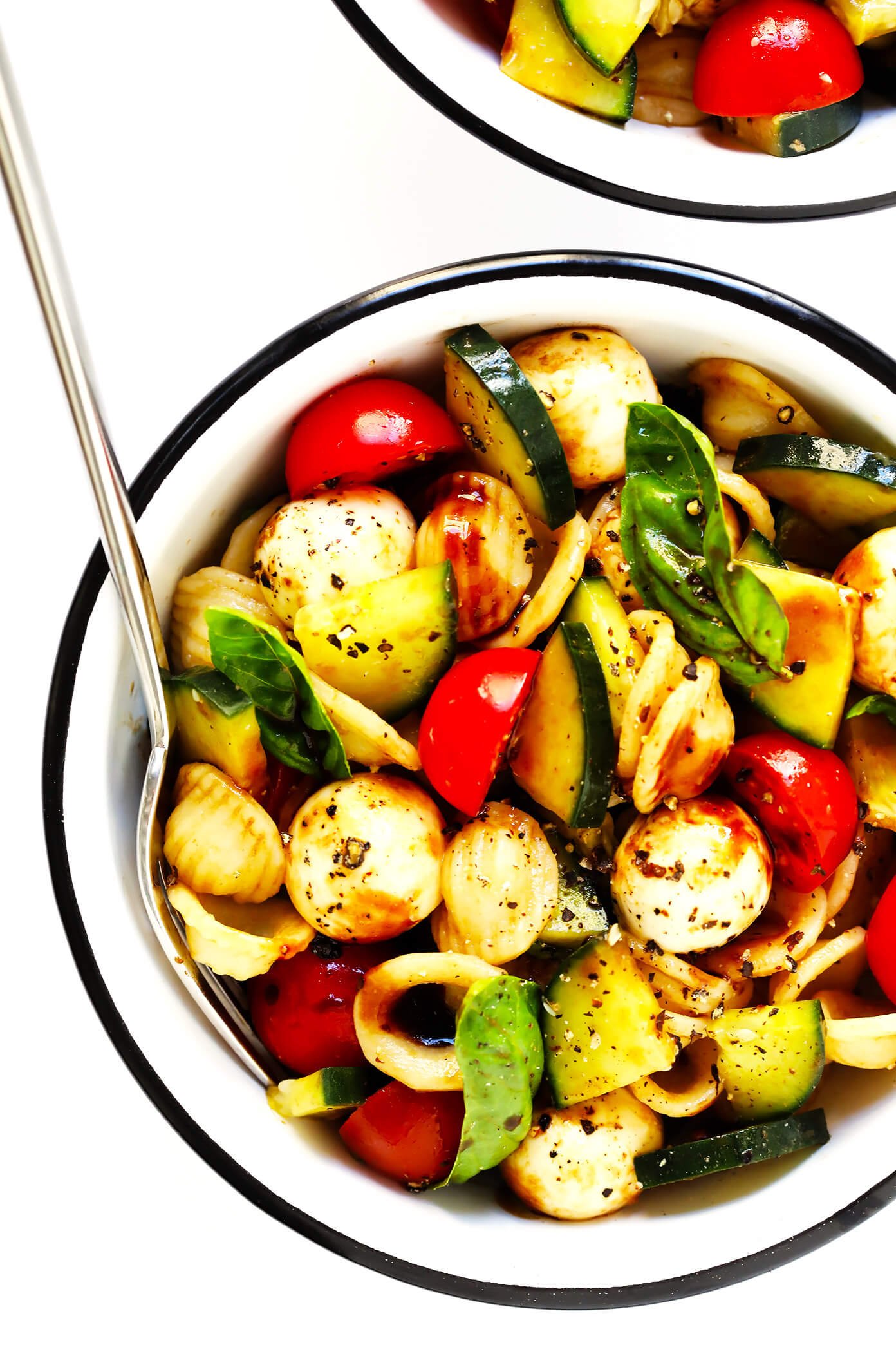 Cucumber Caprese Pasta Salad Recipe