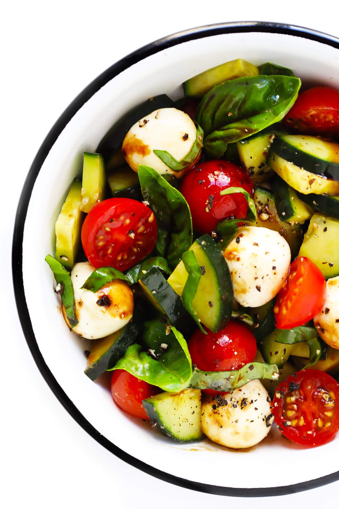 Quick Cucumber Caprese Salad