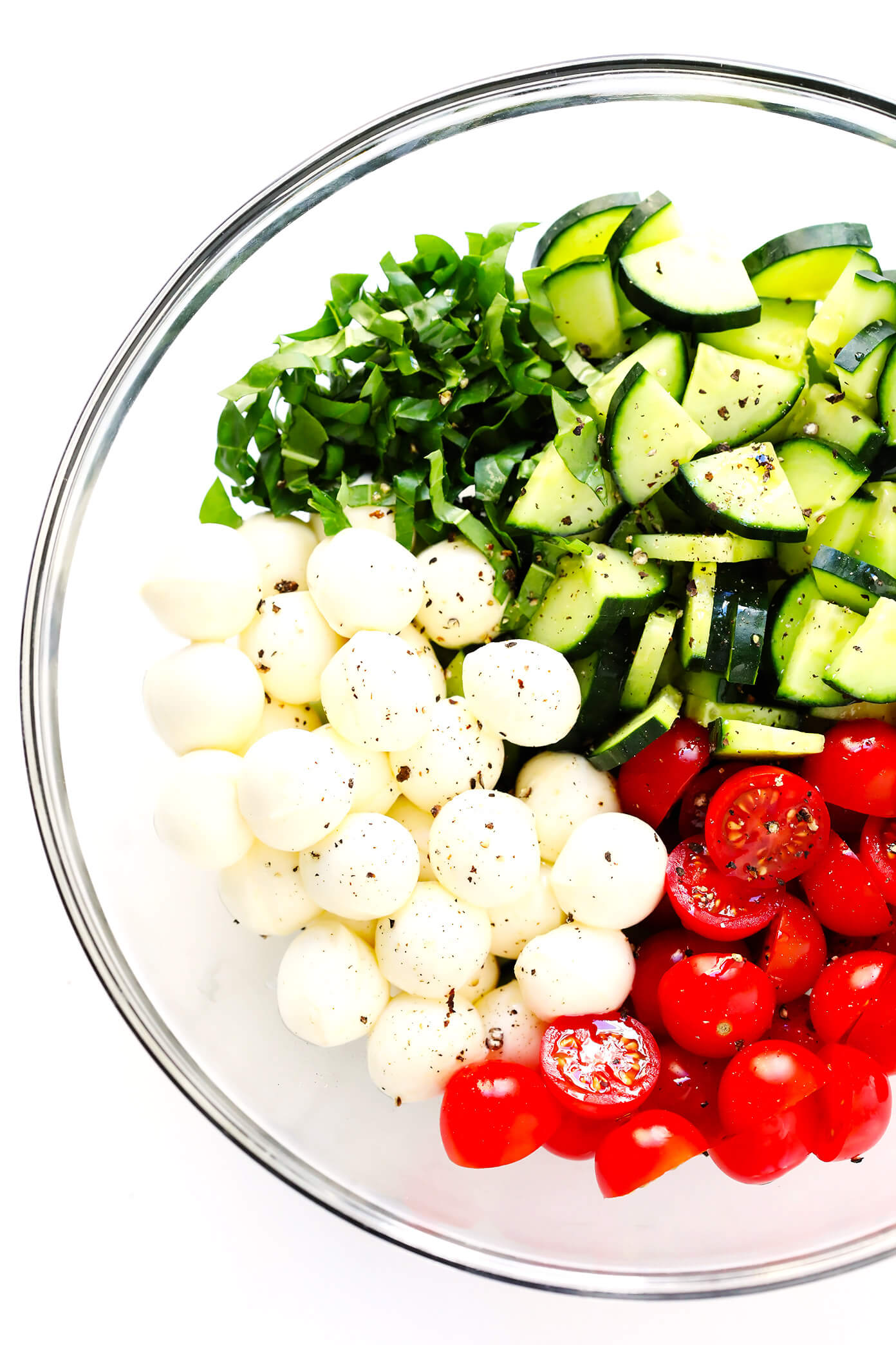 Caprese Cucumber Salad Ingredients