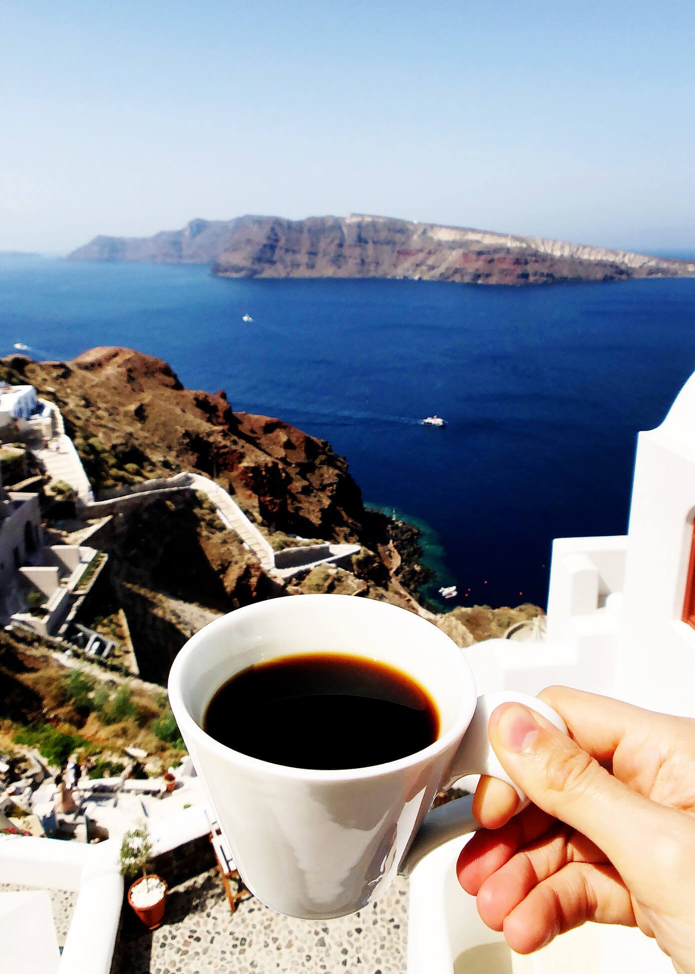 View at Oia Mare Villas in Santorini Greece