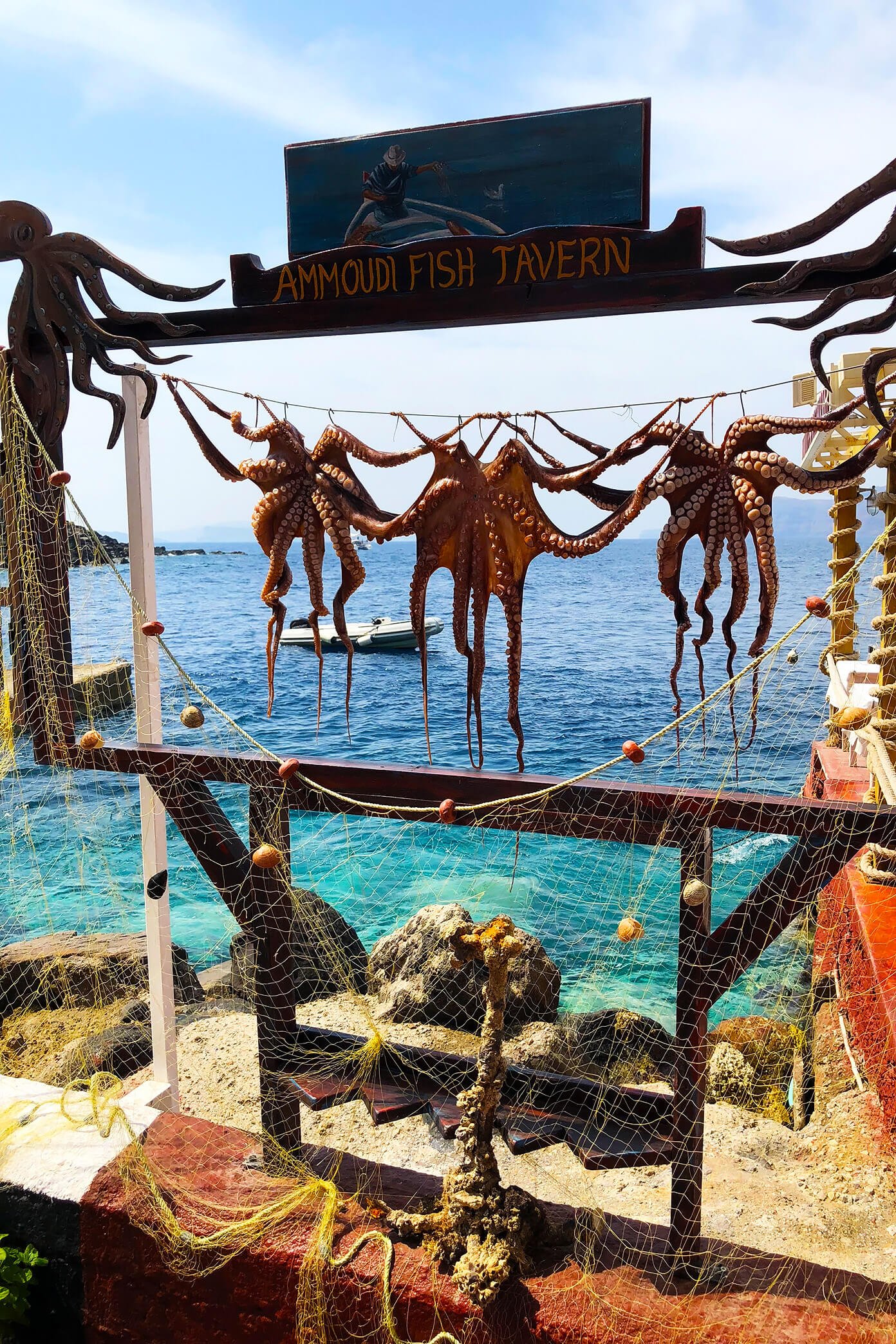 Ammoudi Fish Tavern in Santorini, Greece