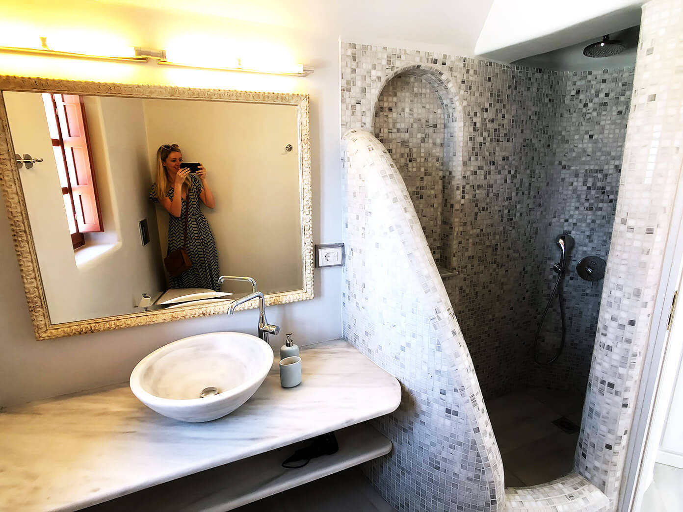 Hotel Bathroom in Oia Mare Villas | Santorini, Greece