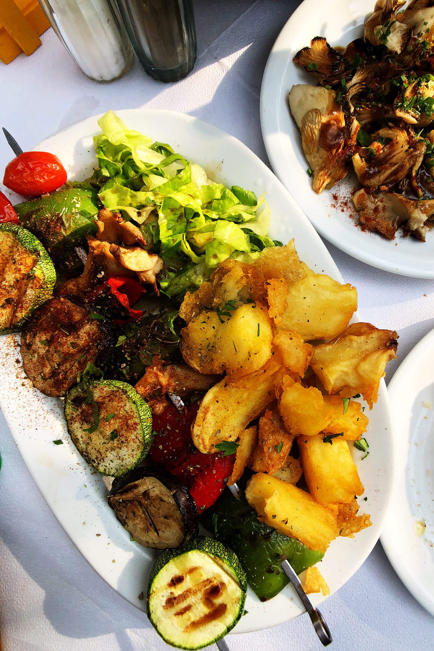 Vegan Souvlaki Vegetables at Melissa in Folegandros, Greece