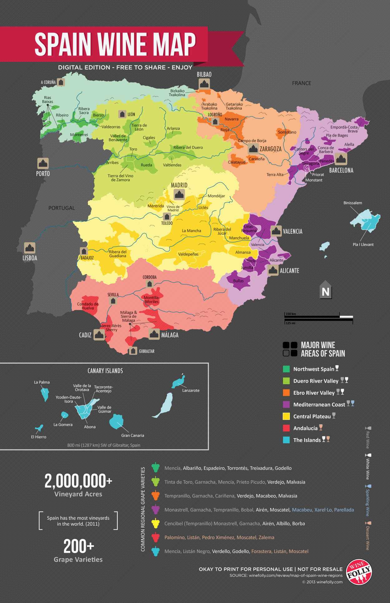 Spain Wine Map