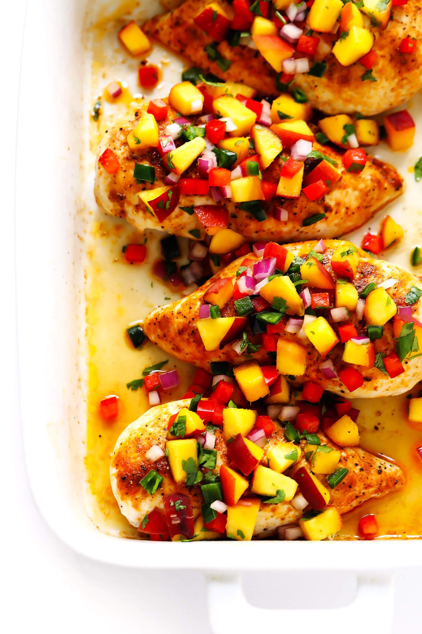 Ginger Baked Chicken with Peach Salsa Recipe