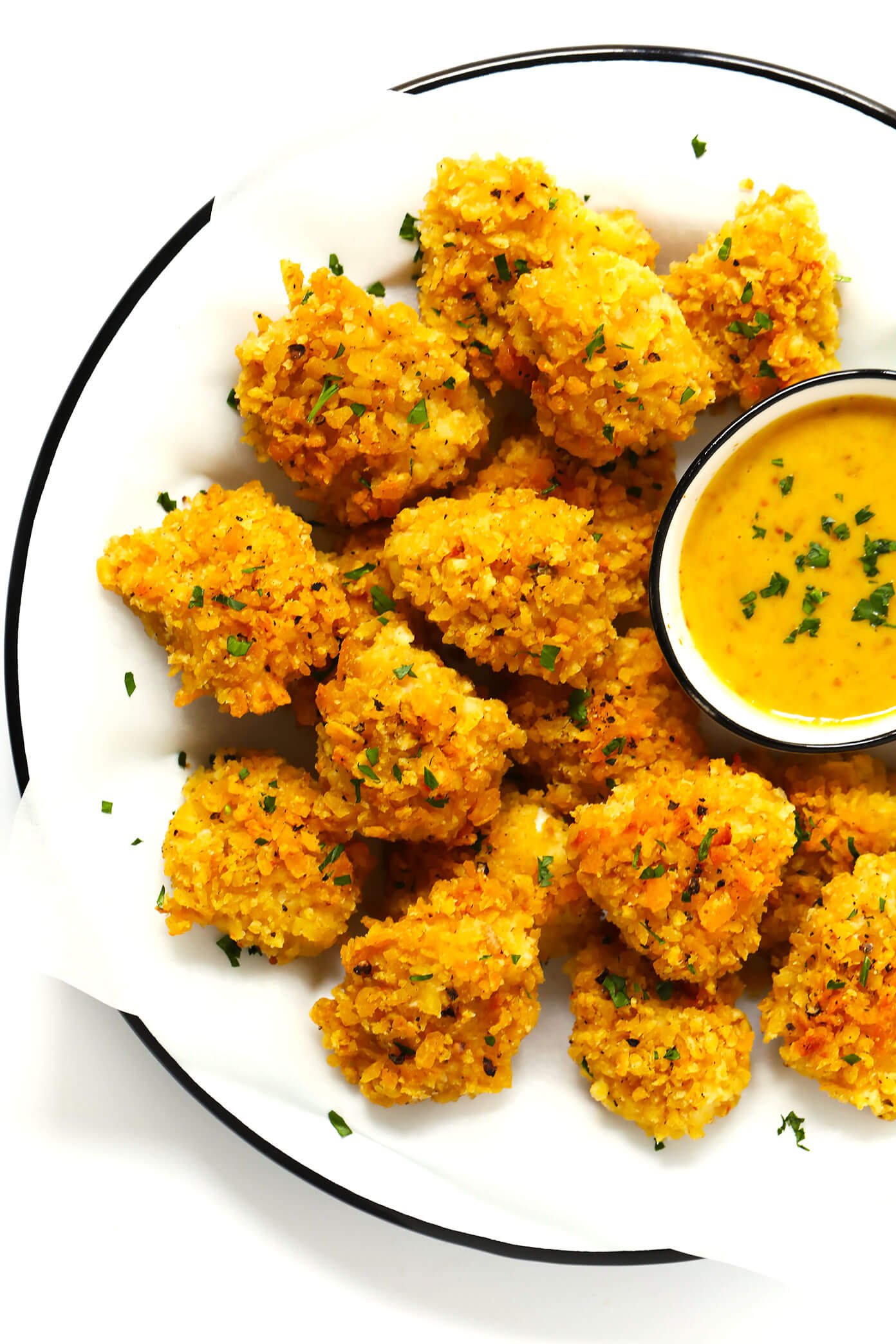 3-Ingredient Ultra Crispy Baked Chicken Nuggets with Honey Mustard Sauce