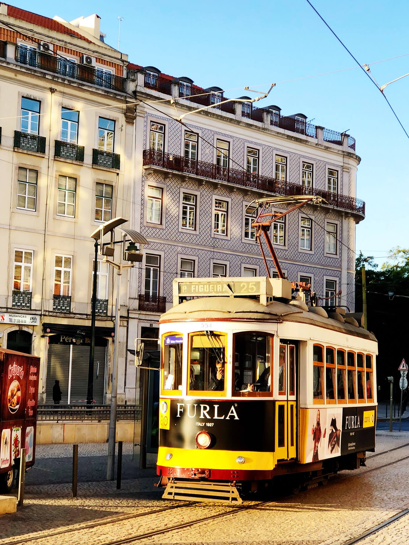 Yellow tram in Lisbon