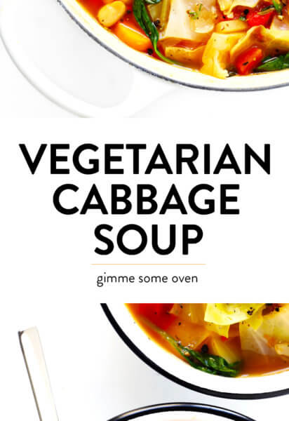 Spicy Vegetarian Cabbage Soup Recipe | Gimme Some Oven (Gluten-Free / Vegan / Vegetarian)