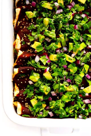 Holy Mole Enchilada | Made with chicken, pork, or your choice of vegetarian fillings