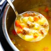 Instant Pot (Pressure Cooker) Turkey Cheeseburger Soup Recipe