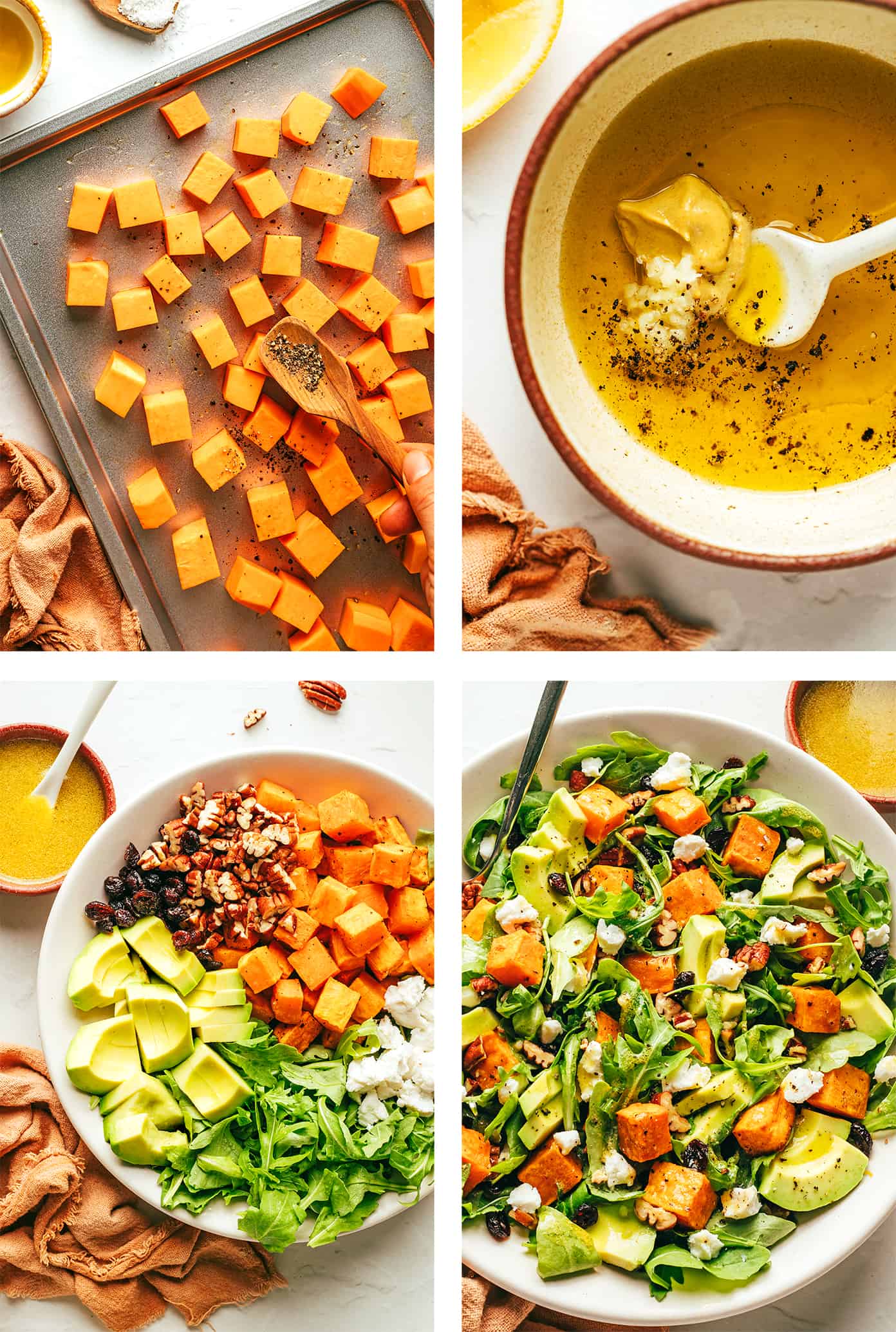 Instruções passo a passo de como fazer sua salada favorita de outono
