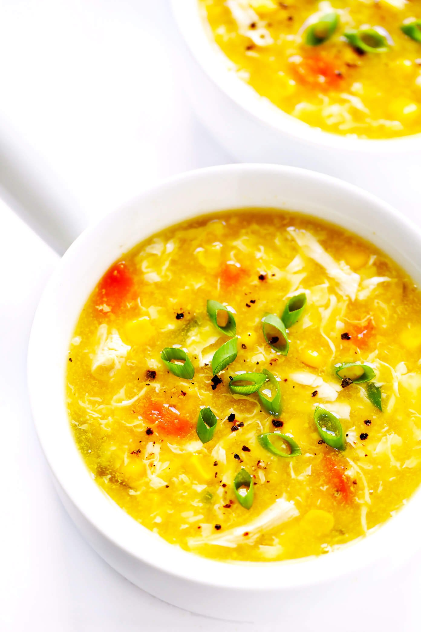 Chicken and Sweet Corn Soup with Green Onions