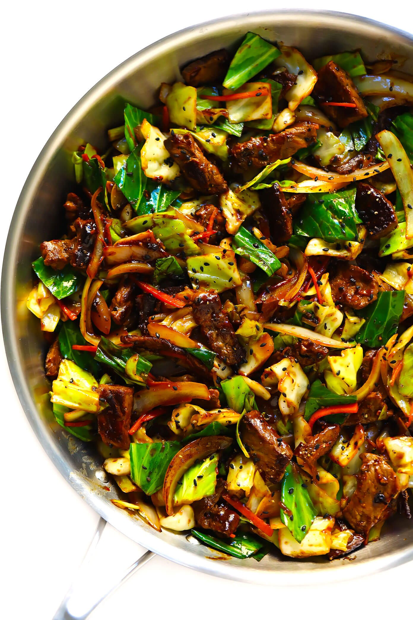 Sesame Beef and Cabbage Stir-Fry