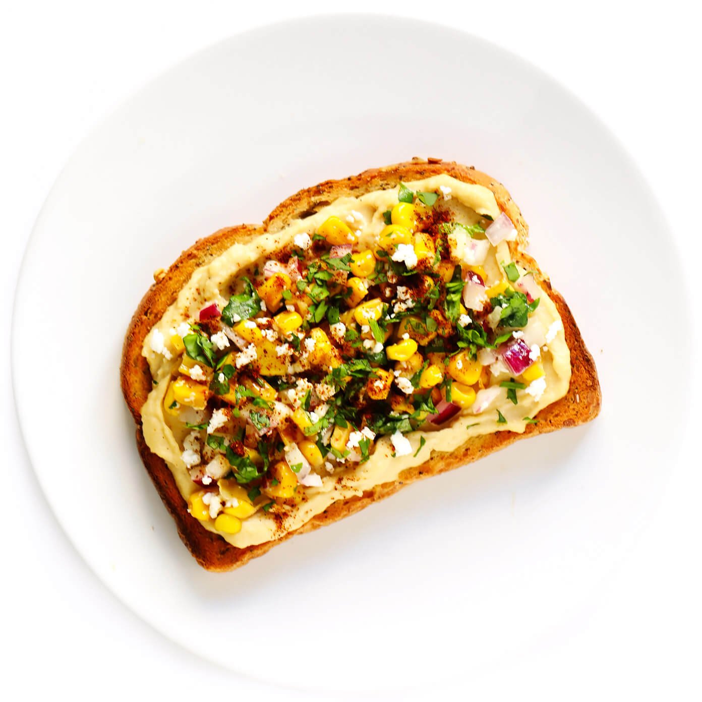 Elote (Mexican Street Corn) Hummus Toast