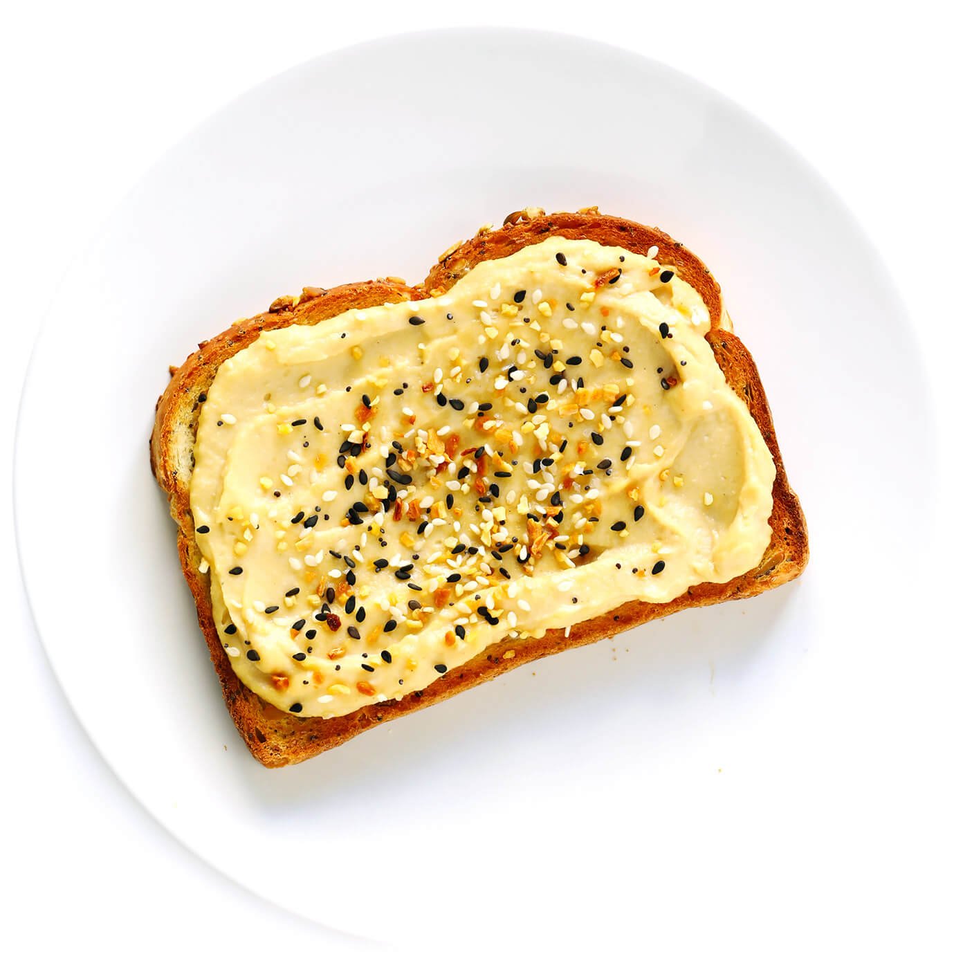 "Everything" Bagel Seasoning on Hummus Toast