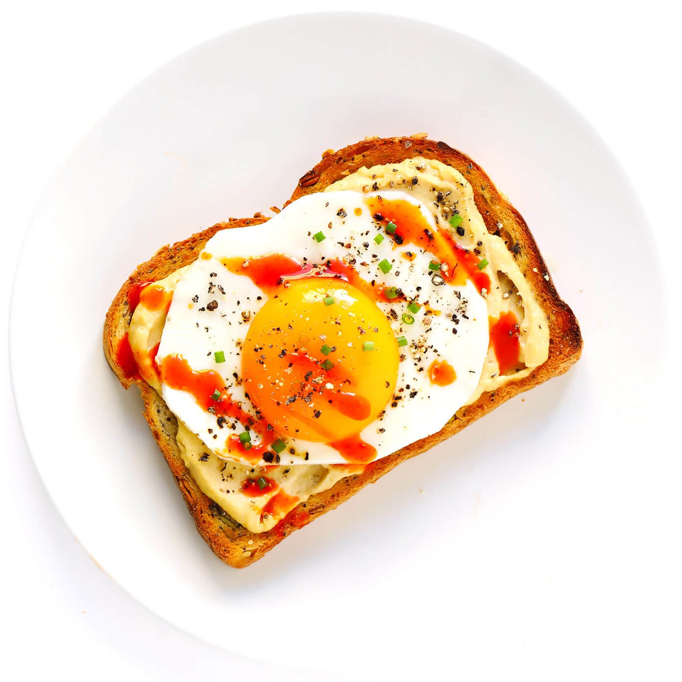 Fried Egg Hummus Toast