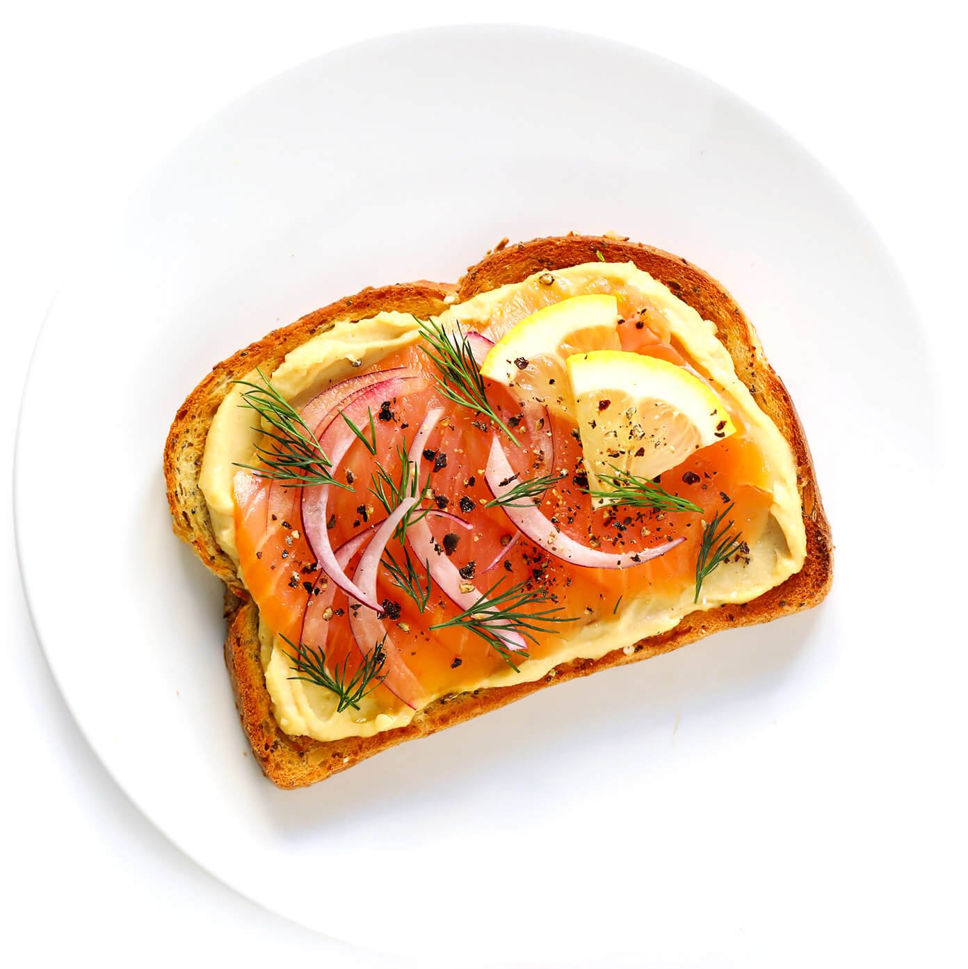 Smoked Salmon (Lox) Hummus Toast