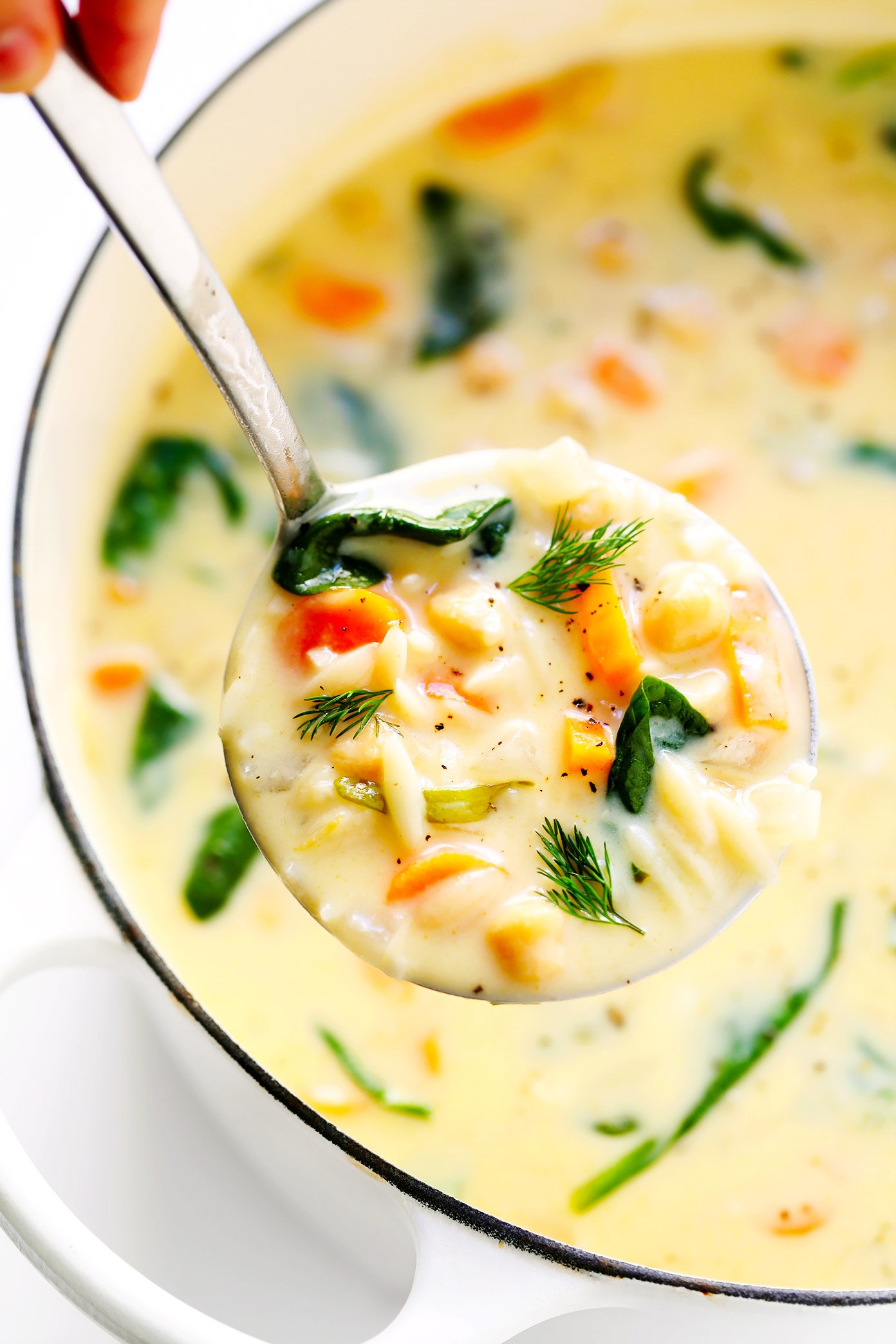 Greek Lemon Orzo Soup (Vegetarian)