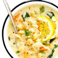 Lemony Orzo Chickpea Soup