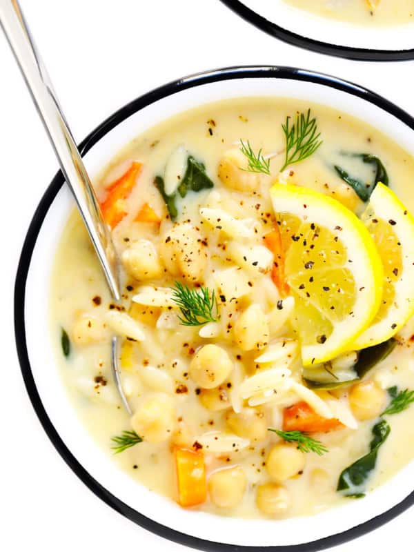 Lemony Orzo Chickpea Soup