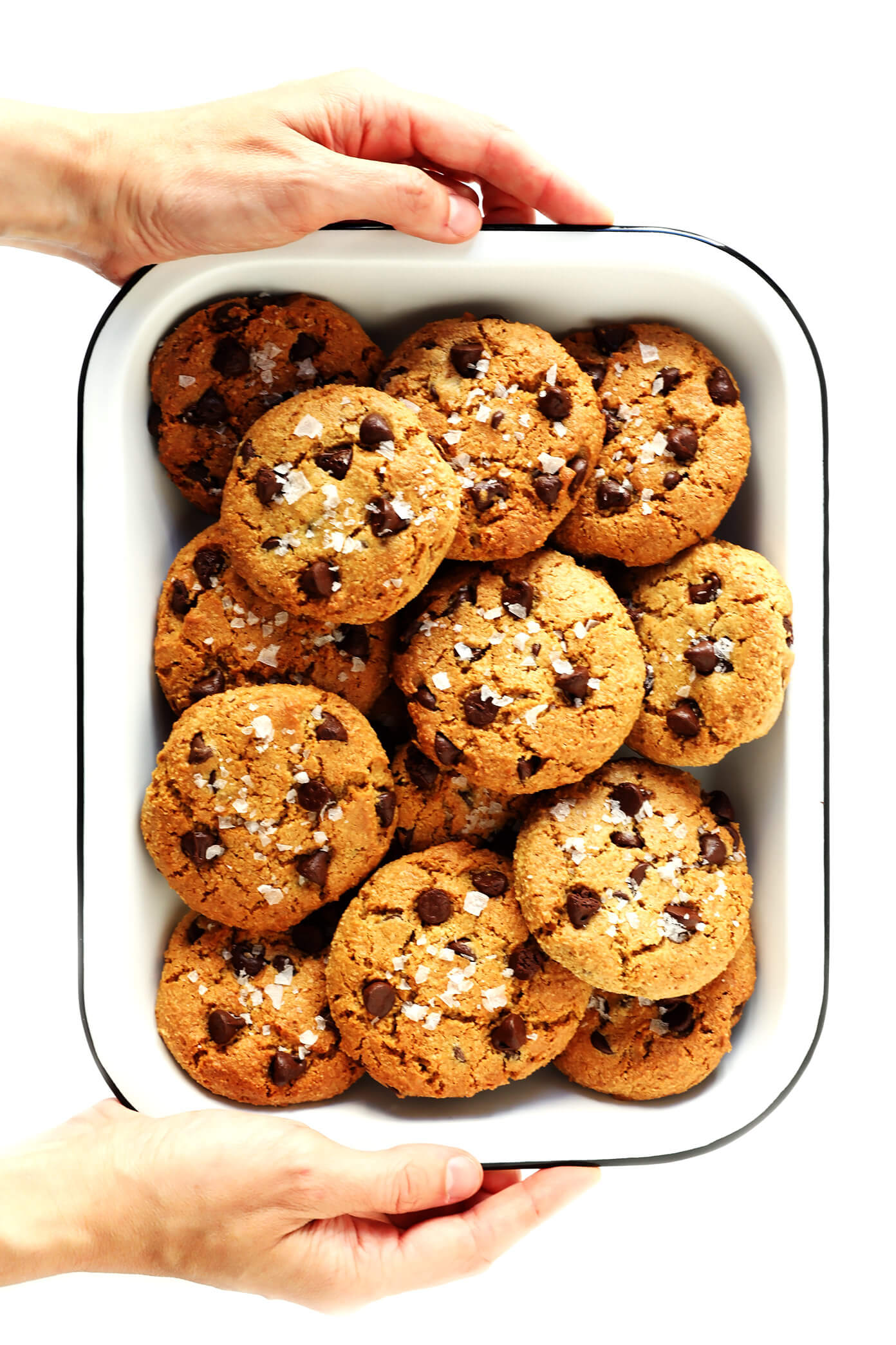 A chocolate chip cookie with ingredients