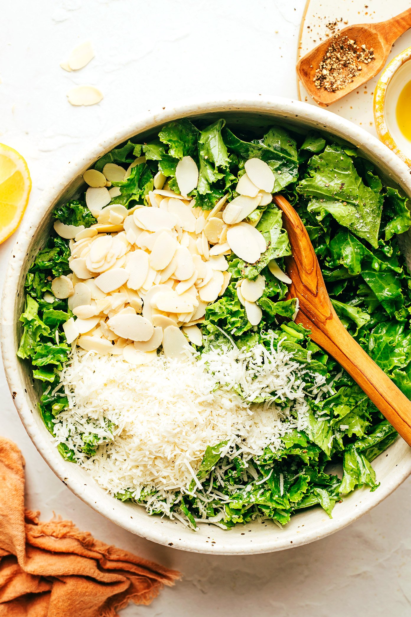 Kale Salad Ingredients in Bowl