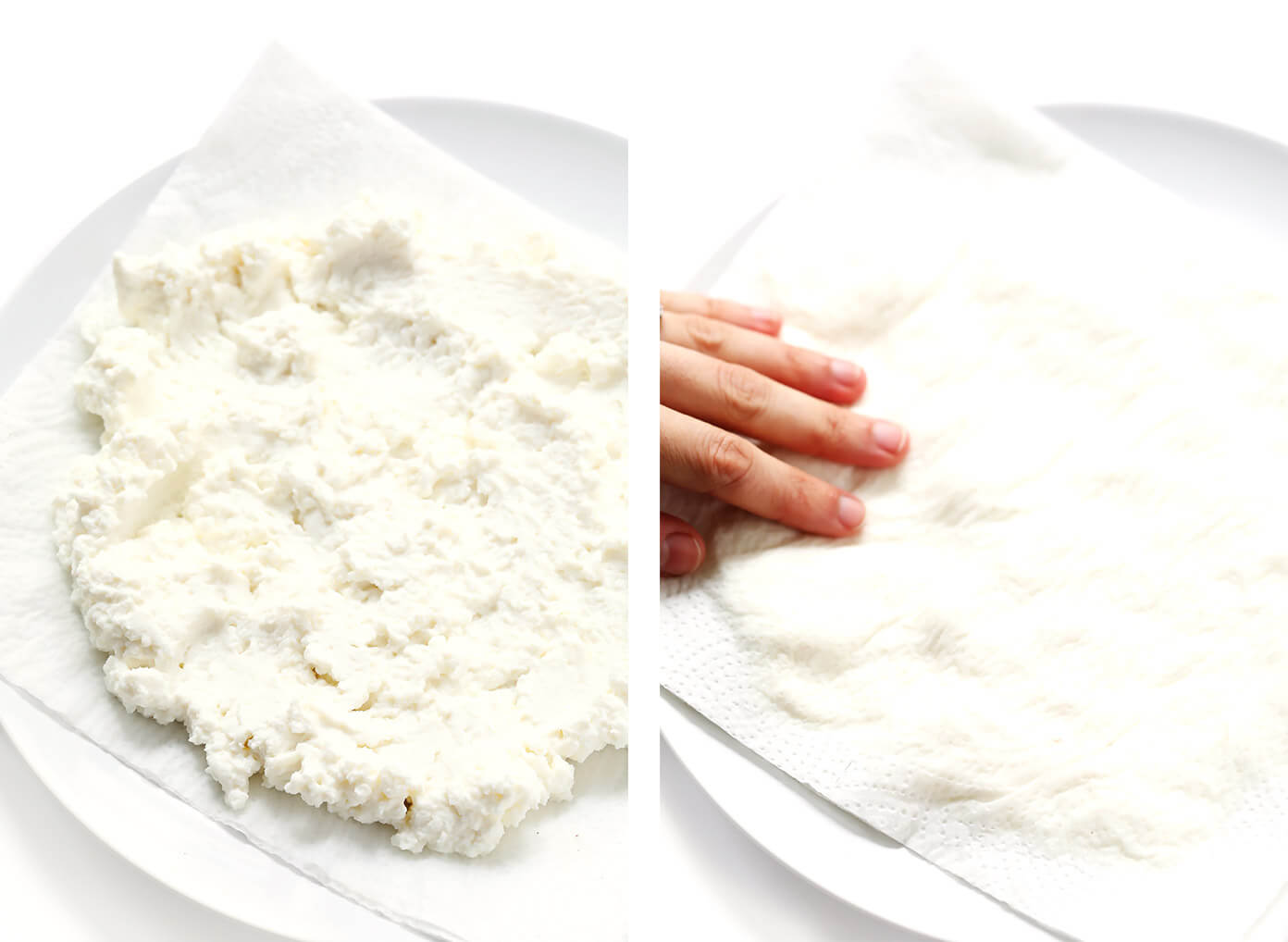 How to drain ricotta with paper towels