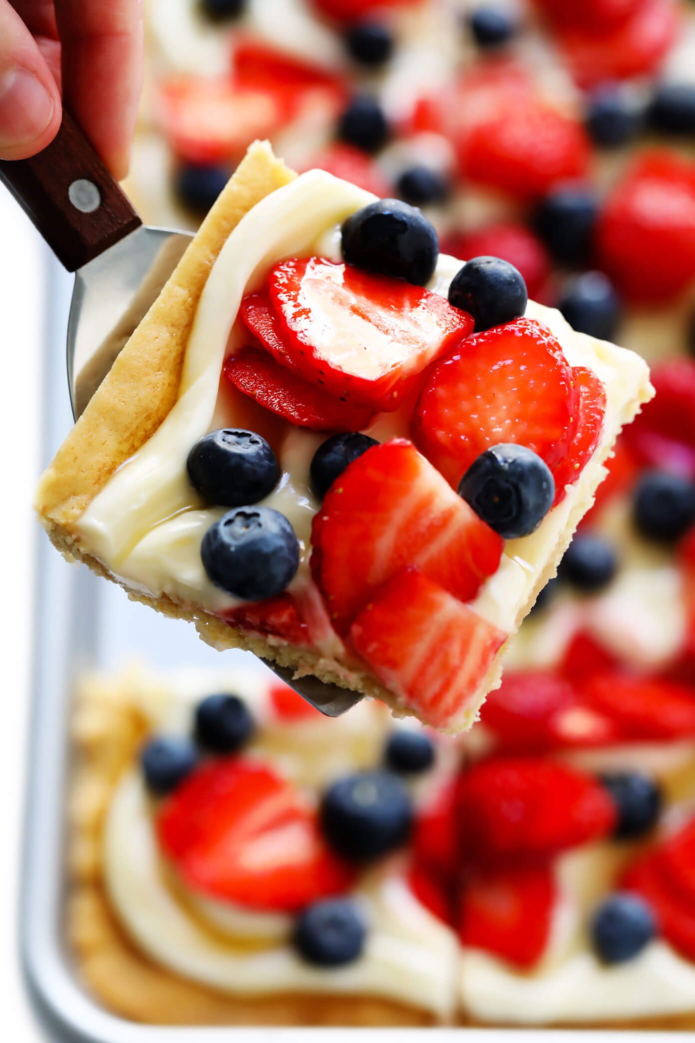 Red, White and Blue Fruit Pizza for 4th of July