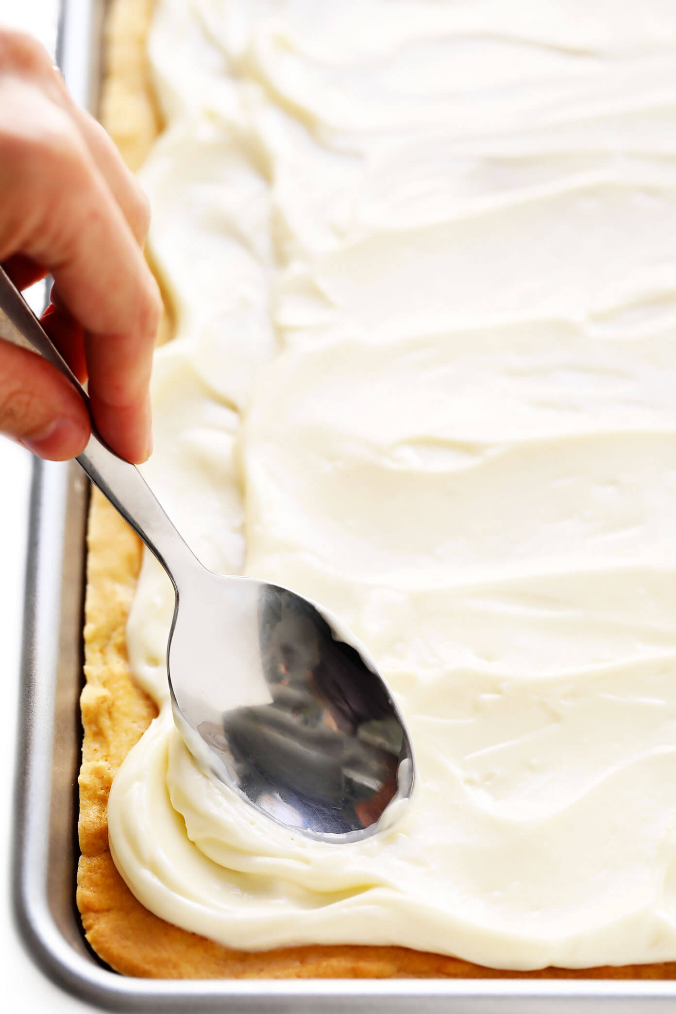Cream Cheese Frosting on Fruit Pizza