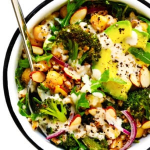 Roasted Broccoli and Farro Bowls