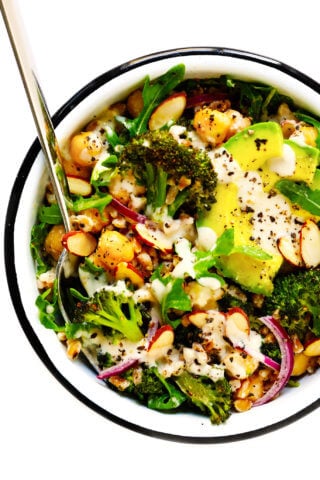 Roasted Broccoli and Farro Bowls