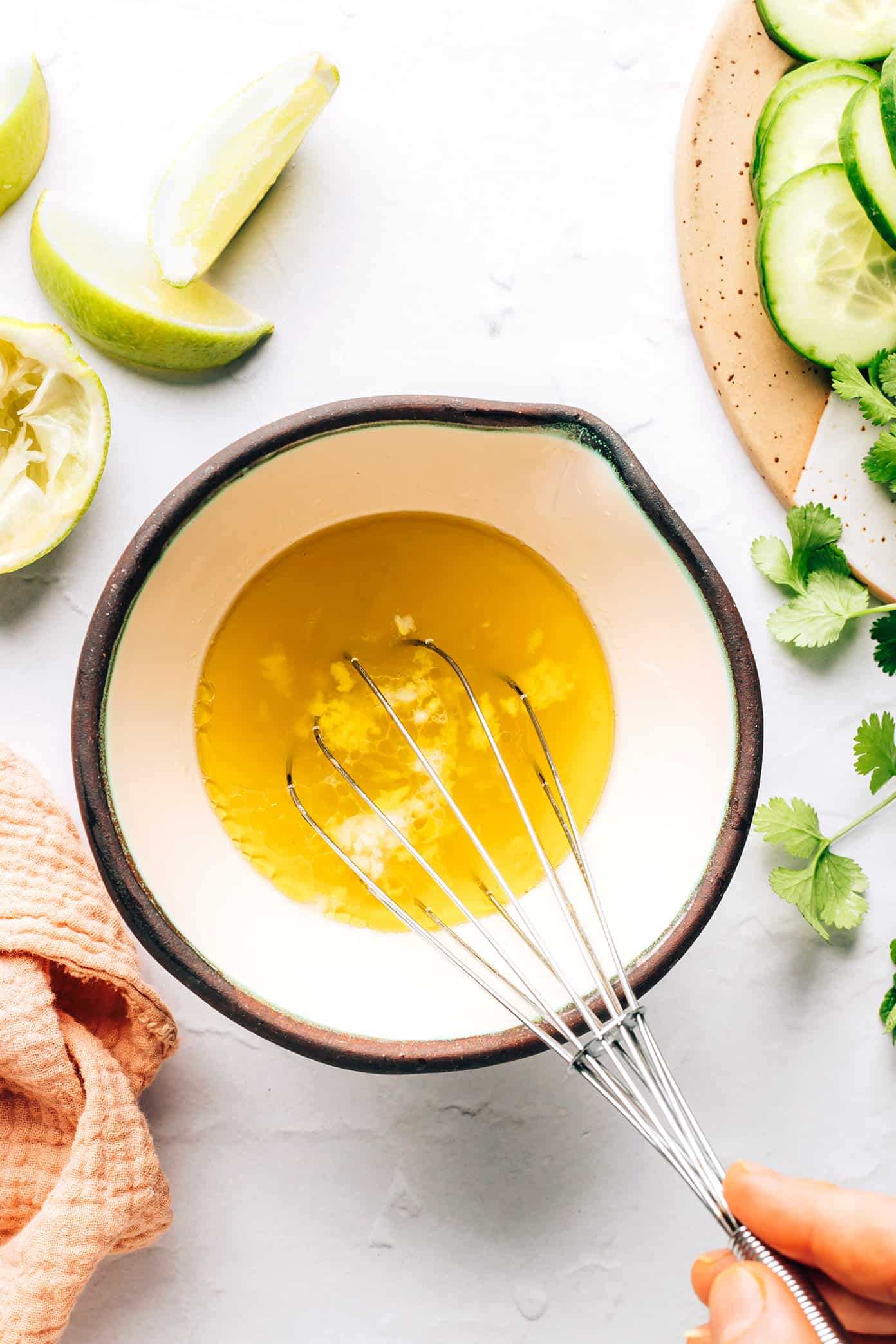 Mixing Lime Dressing for Thai Cucumber Salad