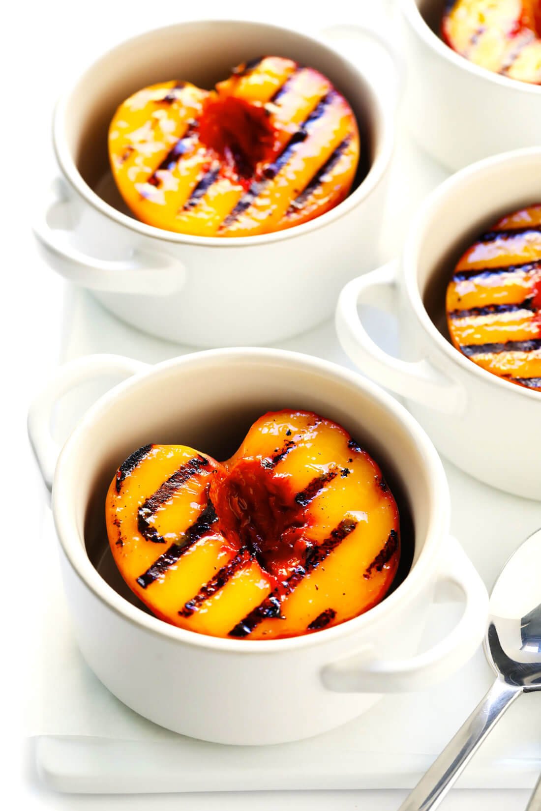 Grilled Peaches with Bourbon Caramel Sauce Recipe