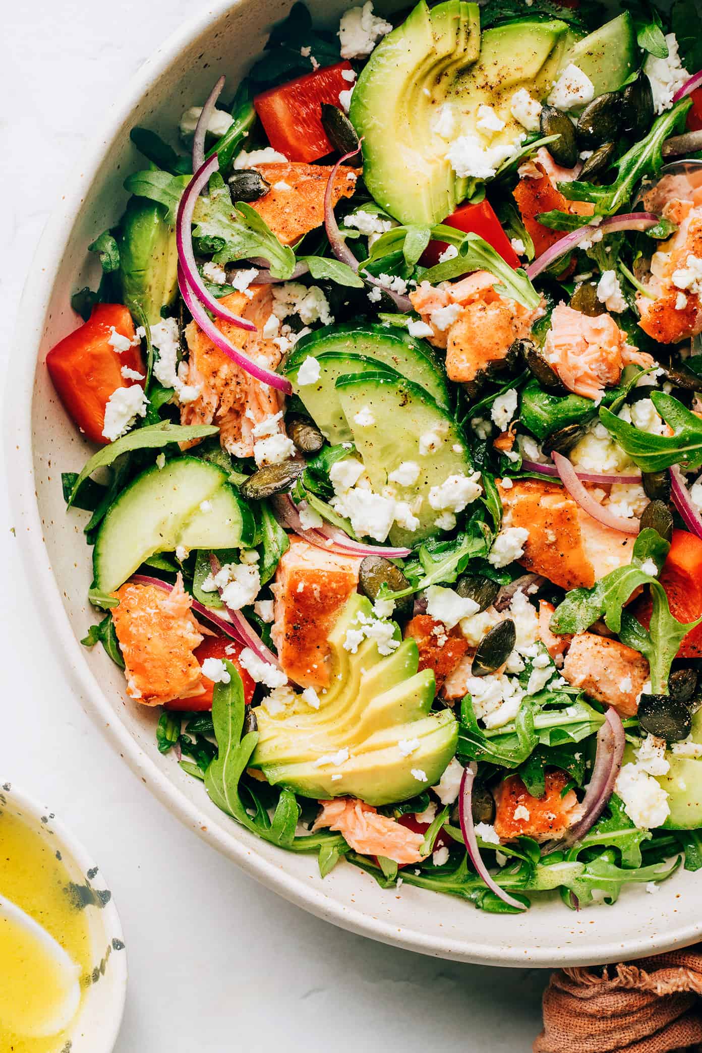 Greek Salad Salmon Bowls Recipe 