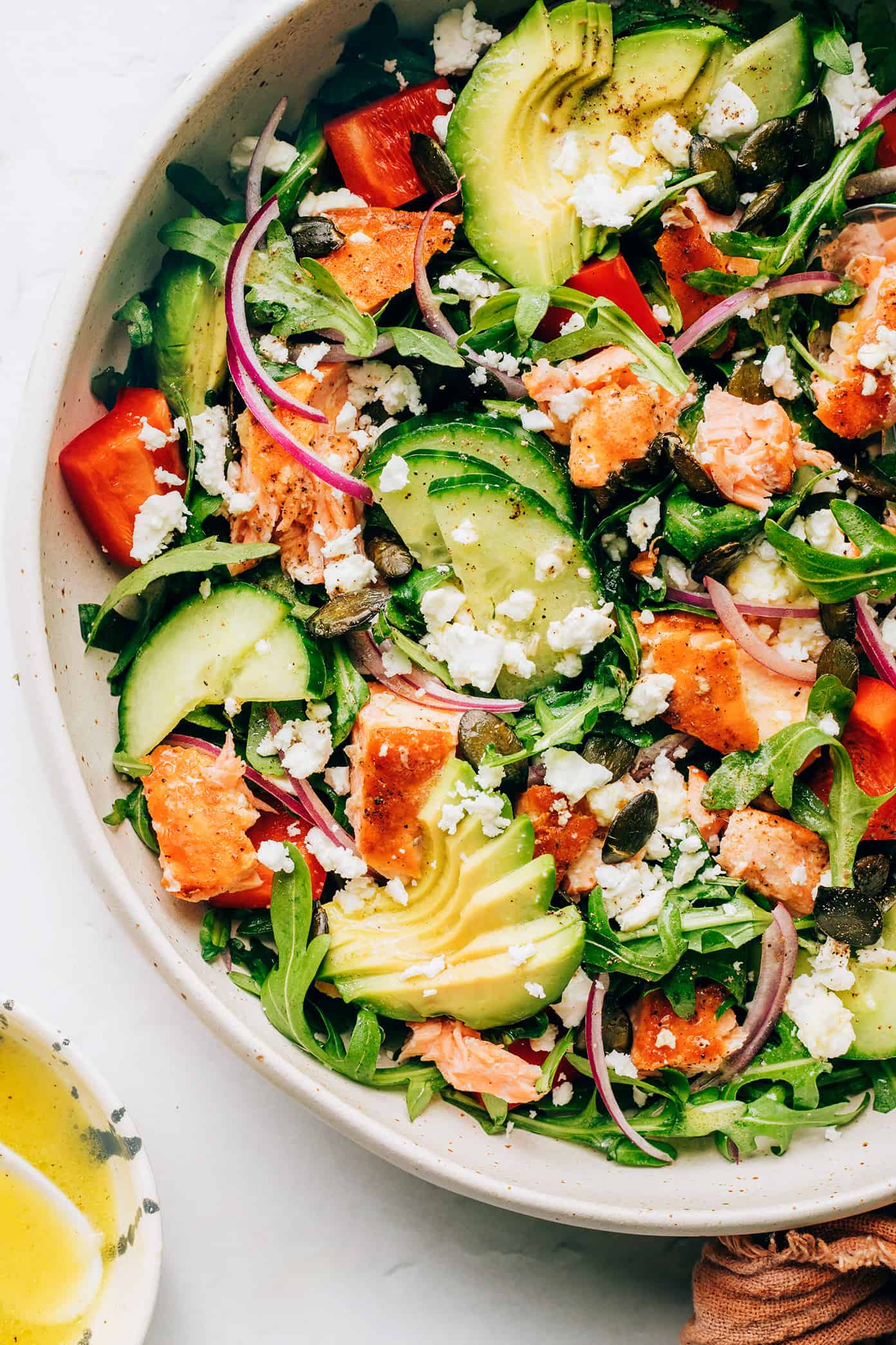 Greek Salad Salmon Bowls Recipe