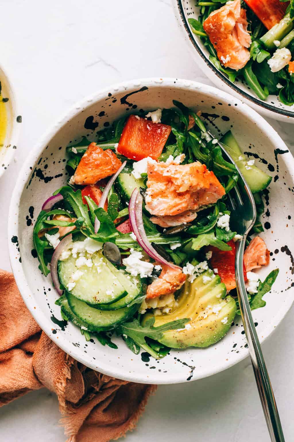 Greek Salad Salmon Bowls Recipe | Gimme Some Oven