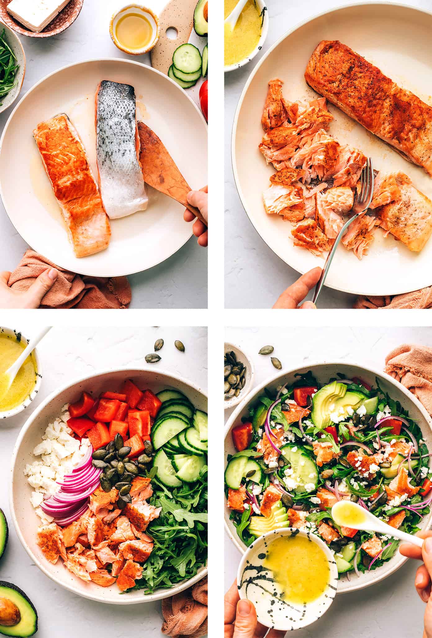 Greek Salad Salmon Bowls Recipe