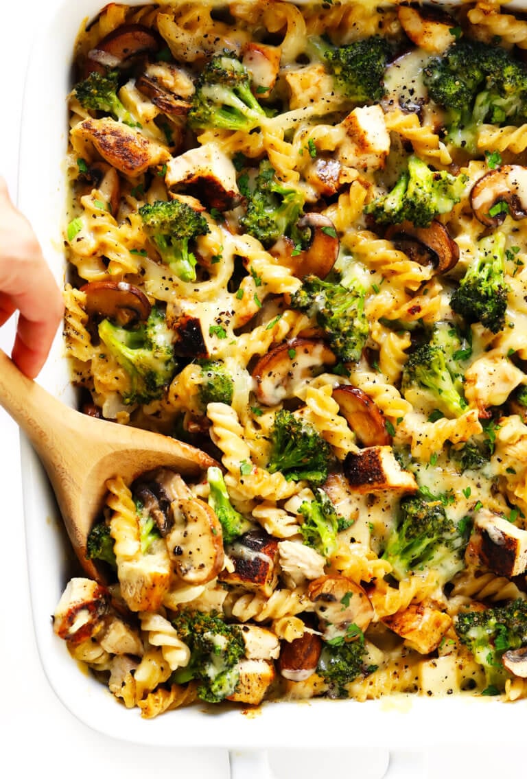 Healthier Broccoli Chicken Casserole Recipe | Gimme Some Oven