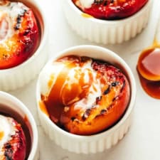 Grilled Peaches with Bourbon Caramel Sauce