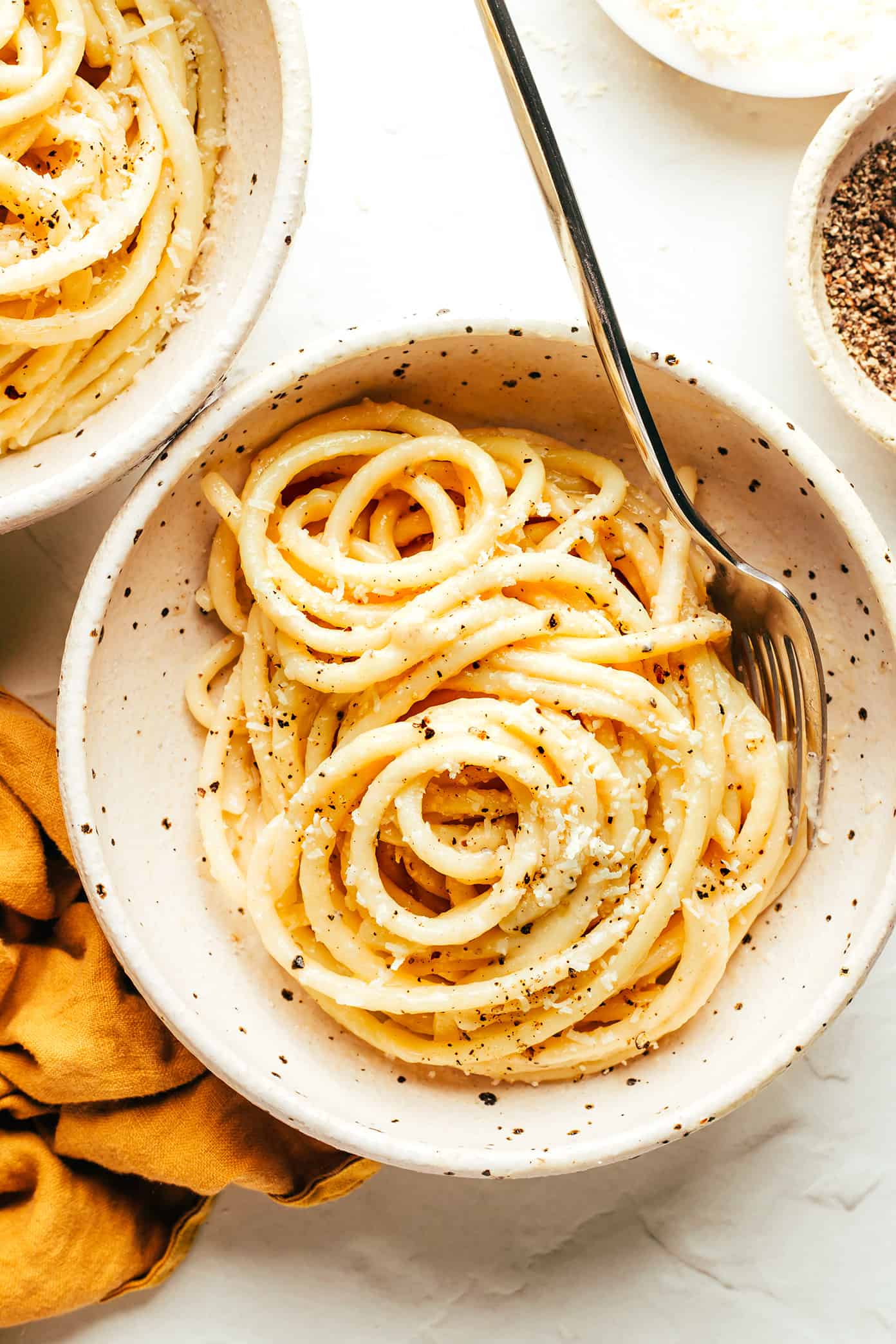 Bucatini Cacio e Pepe in Serving Bowl