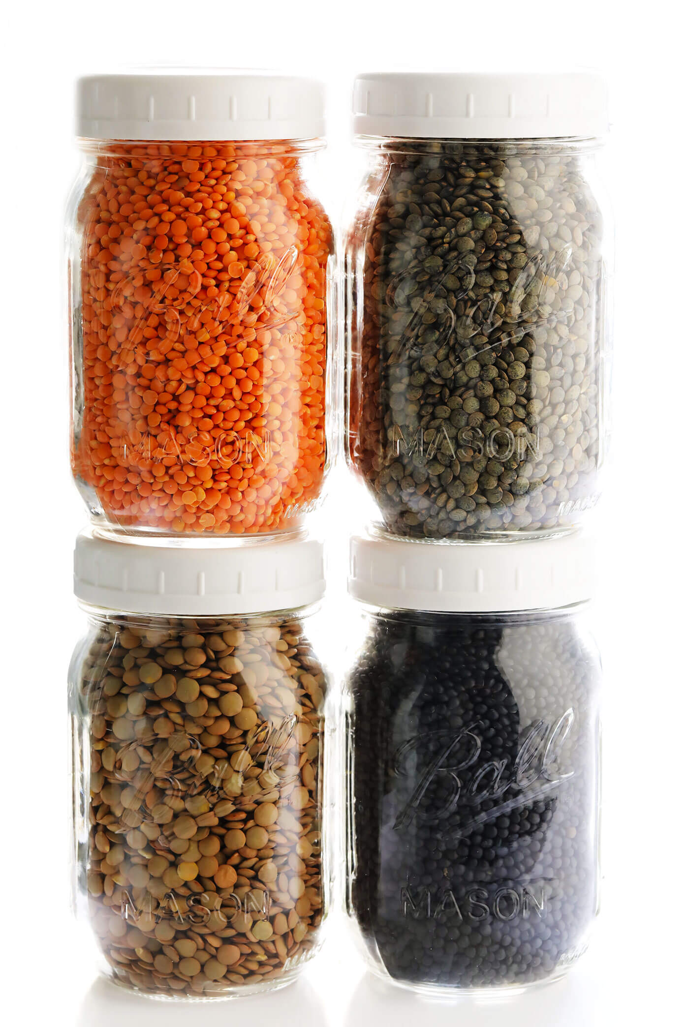 Different Types Of Lentils (Red Lentils, French Lentils, Brown Lentils, Black Lentils)