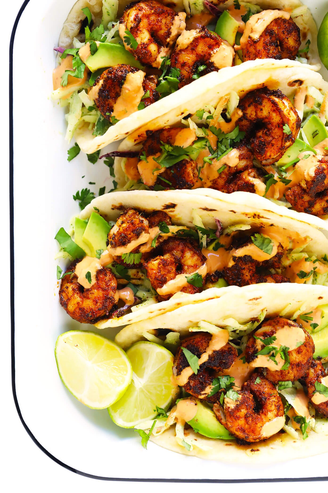 My Favorite Shrimp Tacos (made with Homemade Flour Tortillas!)