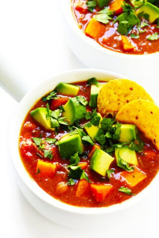 Vegetarian Sweet Potato Enchilada Soup